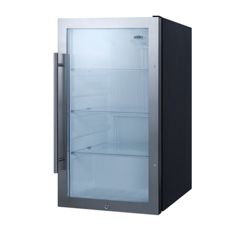 Summit Shallow Depth Indoor/Outdoor Beverage Cooler, ADA Compliant, Black (SPR489OSADA)