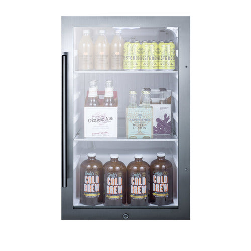 Summit Shallow Depth Indoor/Outdoor Beverage Cooler, Black (SPR489OS)