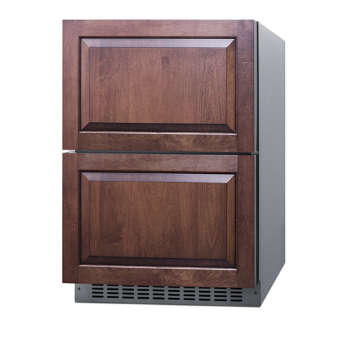 Summit 2-Drawer Refrigerator-Freezer, 24" Wide, Stainless Steel (SPRF34D)