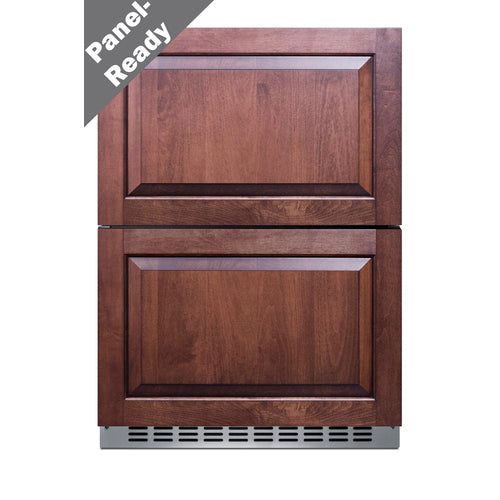 Summit 2-Drawer Refrigerator-Freezer, 24" Wide, Stainless Steel (SPRF34D)