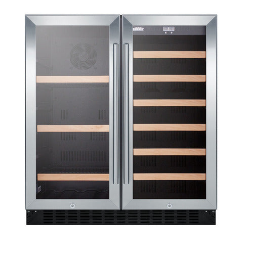 Summit Built-In Wine/Beverage Center, 30" Wide, Black (SWBV3071)