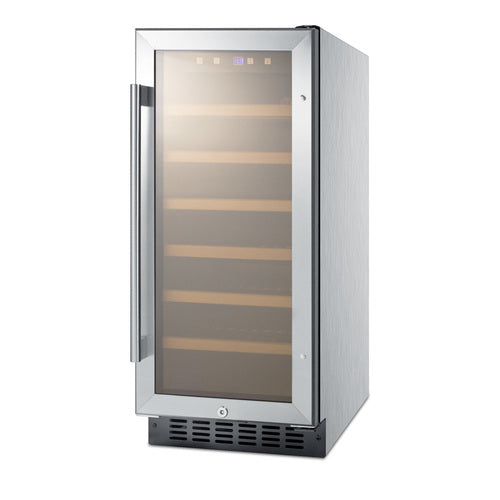 Summit Built-In Wine Cellar, 15" Wide, Stainless Steel (SWC1535BCSS)