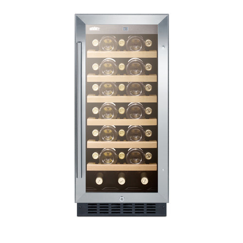Summit Built-In Wine Cellar, 15" Wide, Stainless Steel (SWC1535BCSS)