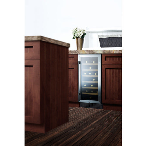 Summit Built-In Wine Cellar, 15" Wide, Stainless Steel (SWC1535BCSS)
