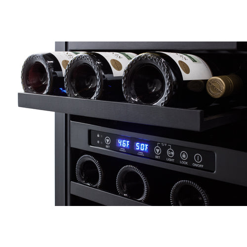 Summit Built-In Wine Cellar, ADA Compliant, 18" Wide, Black (SWC182ZADA)