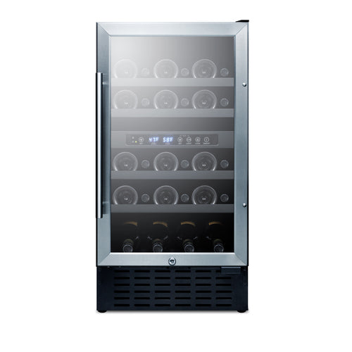 Summit Built-In Wine Cellar, 18" Wide, Stainless Steel (SWC182ZCSS)
