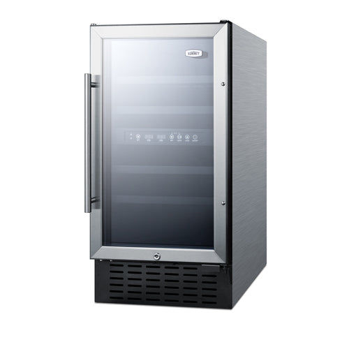 Summit Built-In Wine Cellar, 18" Wide, Stainless Steel (SWC182ZCSS)