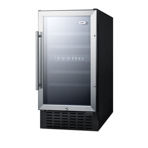 Summit Built-In Wine Cellar, 18" Wide, Black (SWC182Z)