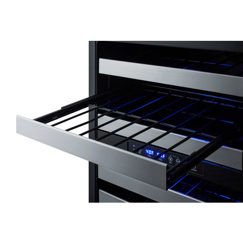 Summit Built-In Wine Cellar (Panel Not Included), 24" Wide, Black (SWC532BLBISTPNR)