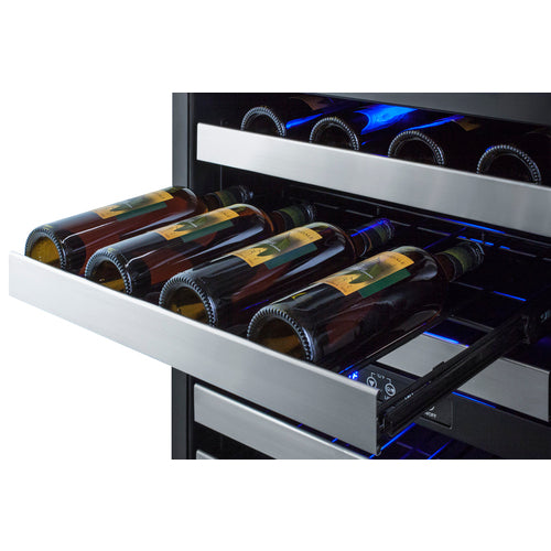 Summit Built-In Wine Cellar (Panel Not Included), 24" Wide, Black (SWC532BLBISTPNR)