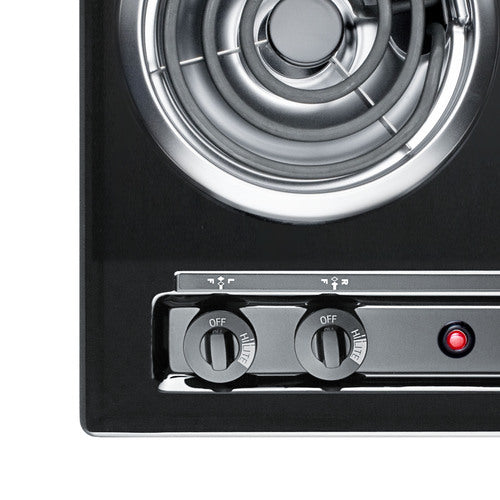 Summit 4-Burner Coil Cooktop, 24" Wide, Black (TEL03)