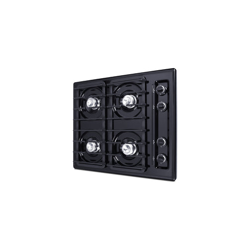 Summit 4-Burner Gas Cooktop, Battery Start Ignition, 24" Wide, Black (TNL03IP)