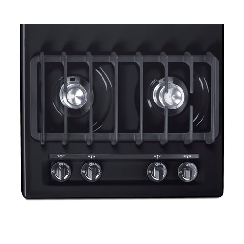 Summit 4-Burner Gas Cooktop, 30" Wide, Black (TNL053I)