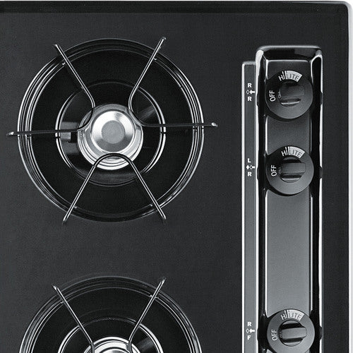 Summit 4-Burner Gas Cooktop, 30" Wide, Black (TNL05P)