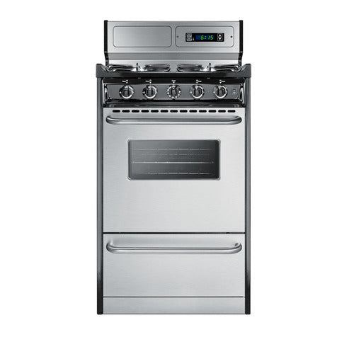 Summit Gas Range, Sealed Burners, 20" Wide, Black (TTM1307BKSW)