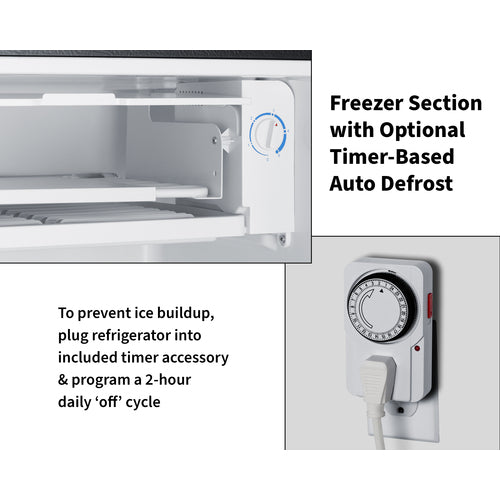 Summit Refrigerator-Freezer, ADA Compliant, 19" Wide, Black (FF43BADA)