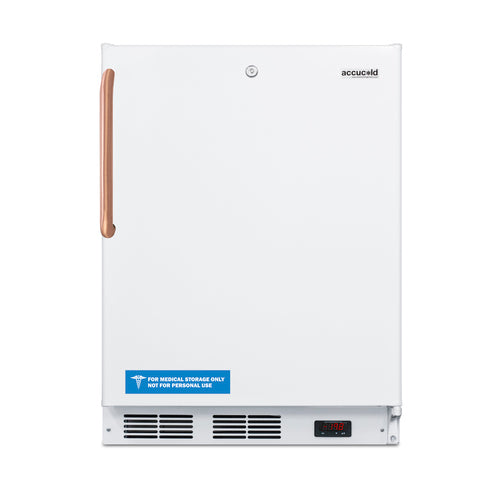 Summit Built-In All-Freezer with Antimicrobial Pure Copper Handle, ADA Compliant, 24" Wide, White (VT65MLBITBCADA)