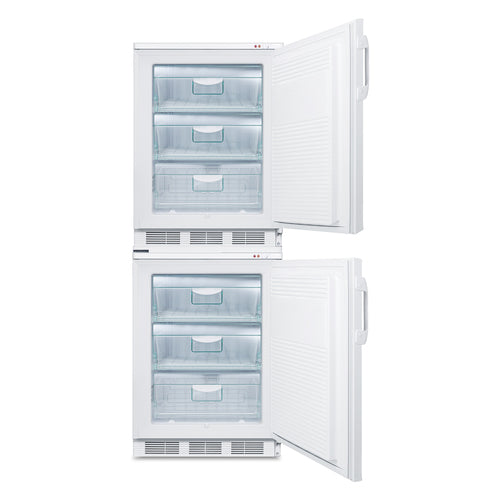 Summit Stacked All-Freezers, 24" Wide, White (VT65MLSTACK)