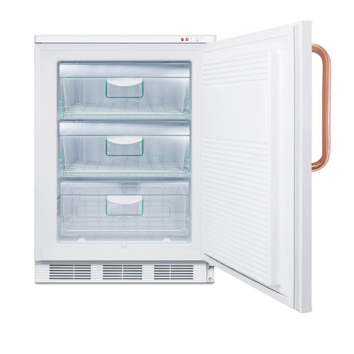 Summit All-Freezer with Antimicrobial Pure Copper Handle, 24" Wide, White (VT65MLTBC)