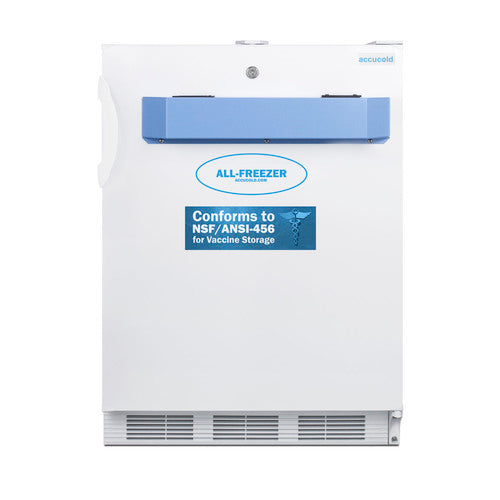 Summit Built-In All-Freezer, Certified to NSF/ANSI 456 Standard for Vaccine Storage, ADA Compliant, 24" Wide, White (VT65MLVAC456ADA)