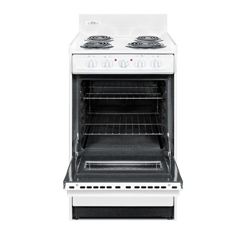 Summit Electric Coil Top Range, 20" Wide, White (WEM110W)