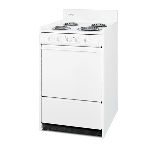 Summit Electric Coil Top Range, 20" Wide, White (WEM110)