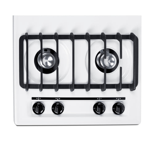 Summit 4-Burner Gas Cooktop, Battery Start Ignition, 30" Wide, White (WNL05IP)