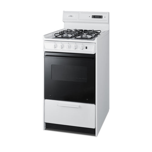 Summit Gas Range, 20" Wide, White (WNM1307DK)