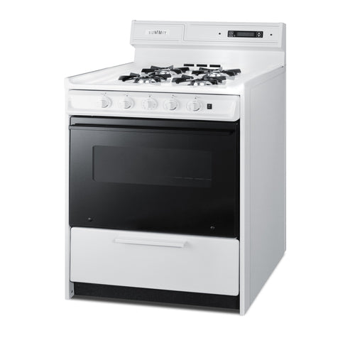 Summit Gas Range, 30" Wide, White (WNM2307DK)