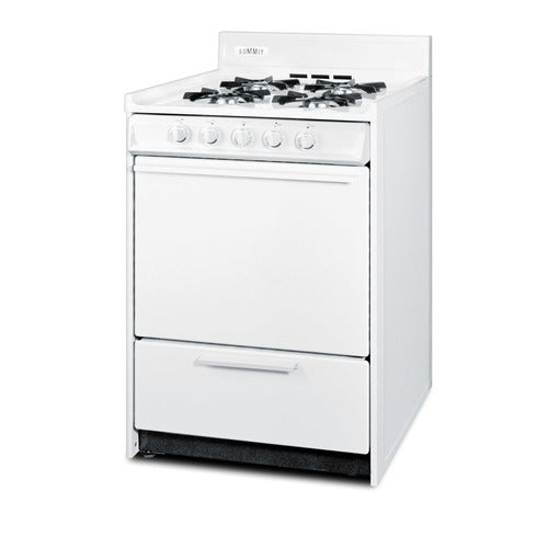 Summit Propane Gas Range, Battery Start, 24" Wide, White (WLM610P)
