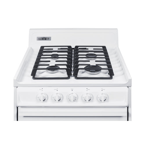 Summit Gas Range, Sealed Burners, 24" Wide, White (WTM6107IS)