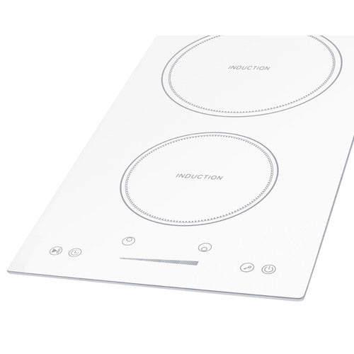 Summit 208-240V 2-Zone Induction Cooktop, 12" Wide, White (SINC2B231W)