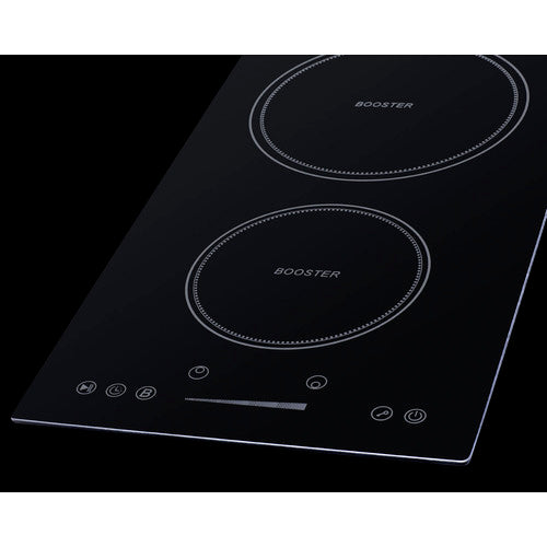 Summit 208-240V 2-Zone Induction Cooktop, 12" Wide, Black (SINC2B230B)