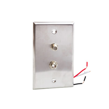 RCA JWP-14RF 1/4" Pillow Speaker & RF Connector Wall Plate